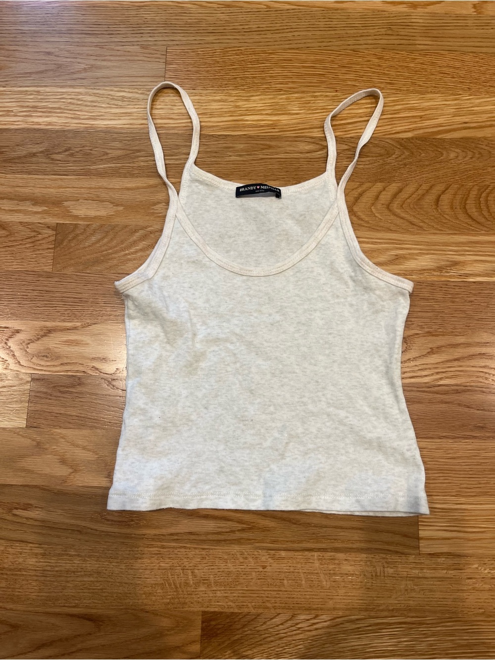 Brandy Melville Cream Spaghetti Strap Ribbed Tank
